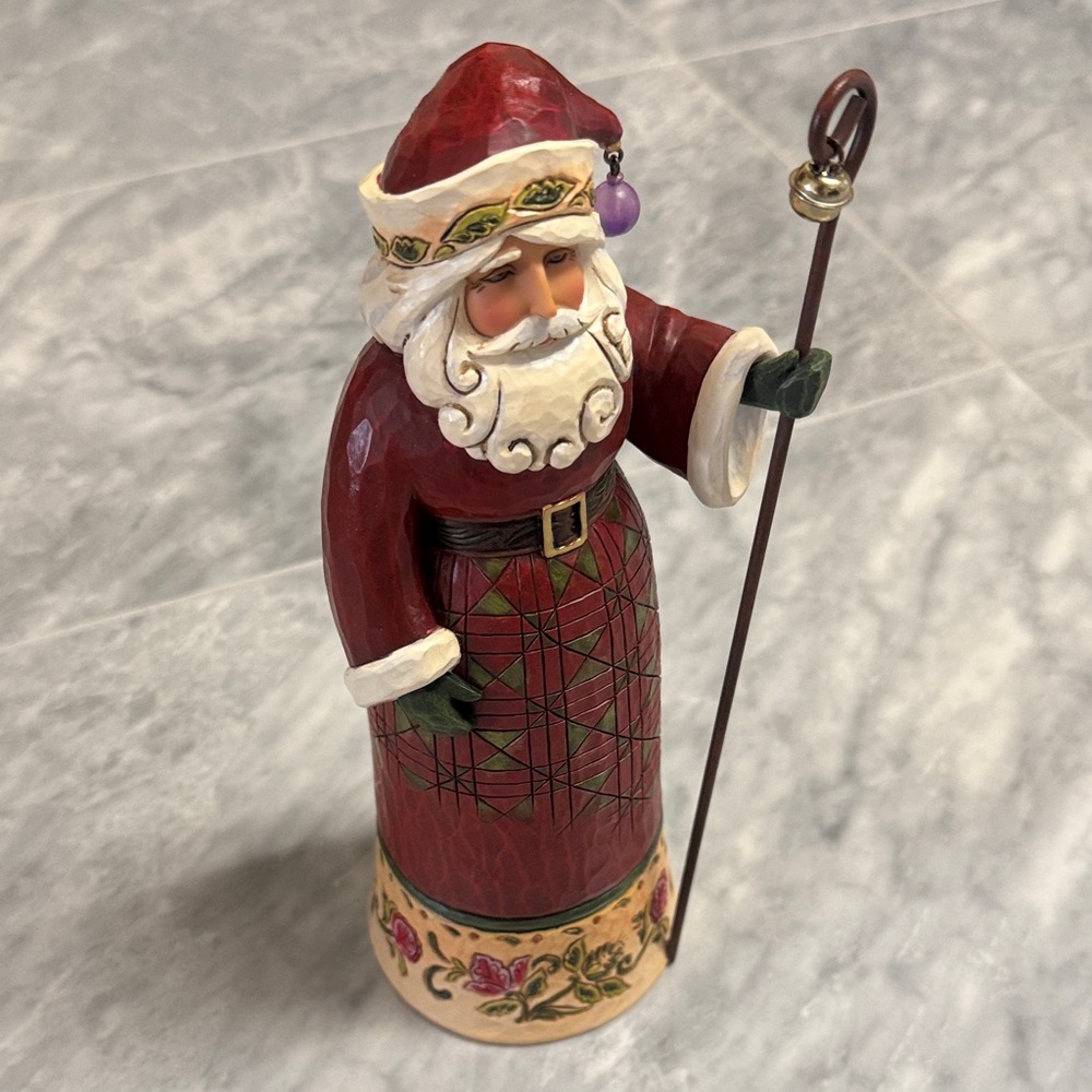 Jim Shore Holiday Santa Figurine - Red and Cream